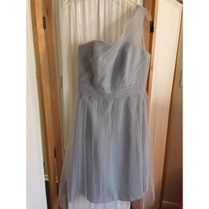 David’s Bridal Light Gray Bridesmaid Dress
